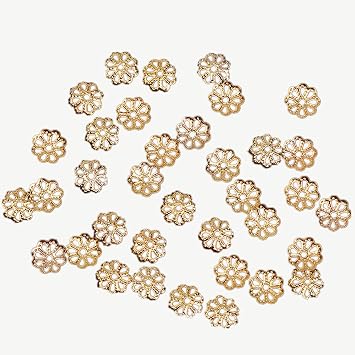 Beautiful Bead 6mm Rose Gold Tone Flower Bead Caps for Jewelry Making About 500pcs