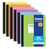 Oxford Composition Notebooks, 6 Pack, Cover Colors Vary, Wide Ruled Paper, 9-3/4 x 7-1/2 Inch School Journals, Assorted Pastel Covers, 100 Sheets, per Book (63759)