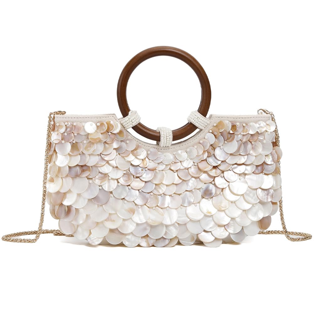 Shell Beaded Clutch Purse