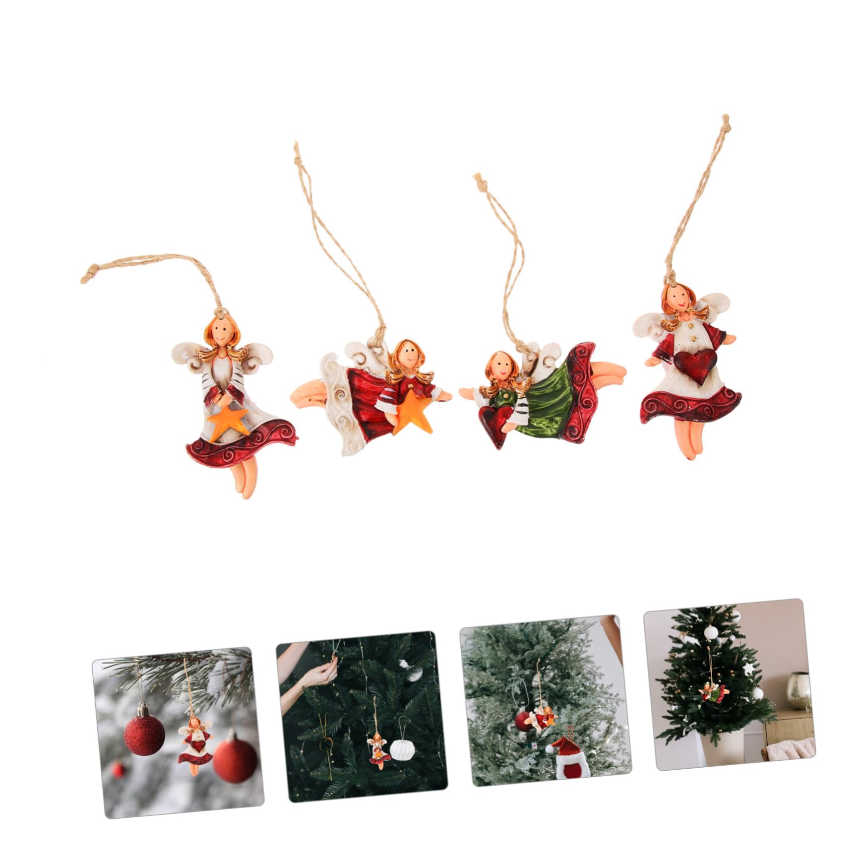 Cabilock 3 Juegos Colgante De Ángel De Navidad Decoración Navideña Adornos Navideños Centros De Mesa Navideños Decoraciones De Adornos Navideños Adornos para Árbol De Navidad 4 Uds * 3