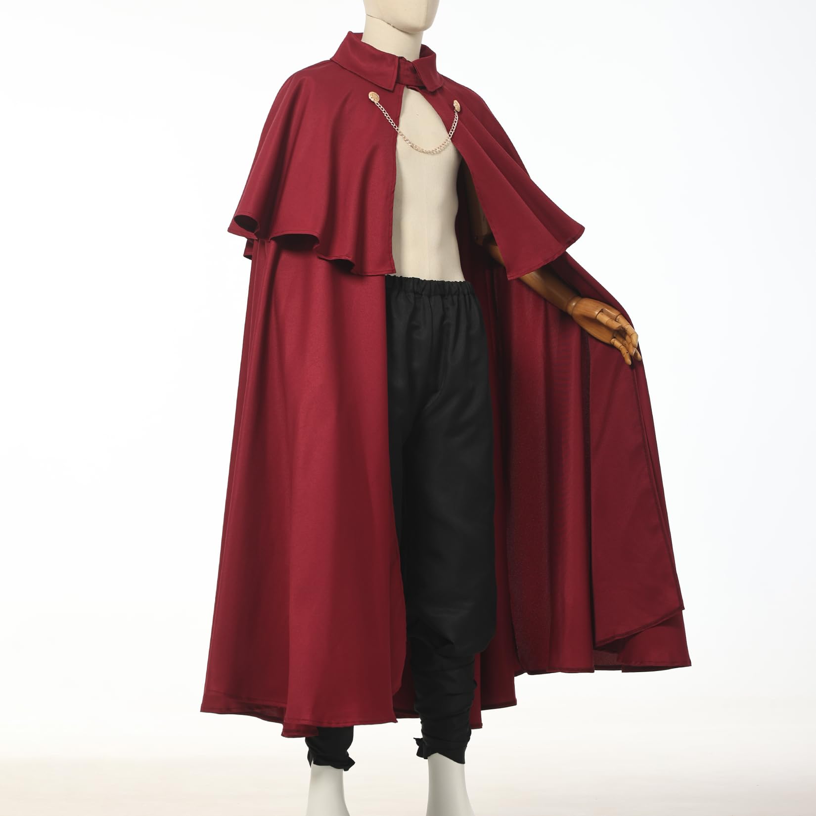 BPURB Cape de chevalier médiévale de la Renaissance pour homme – Costume steampunk unisexe pour Halloween, cosplay, fête gothique