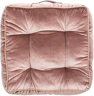 SAFAVIEH Primrose Glam 18-inch Blush Pink Velvet Square Floor Pillow, 0