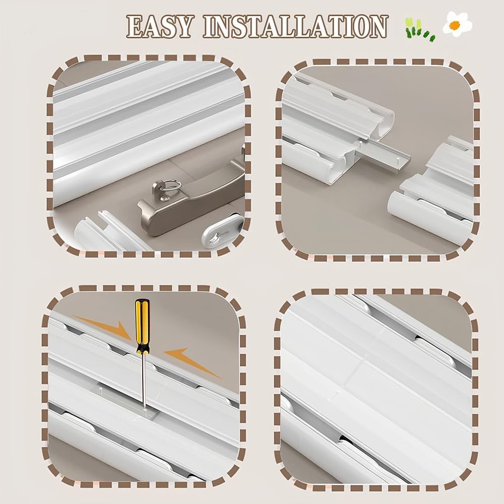 Double Curtain Track - Heavy Duty Sliding Ceiling Mount Rails, Brown Aluminium Poles for Conjoined Curtains