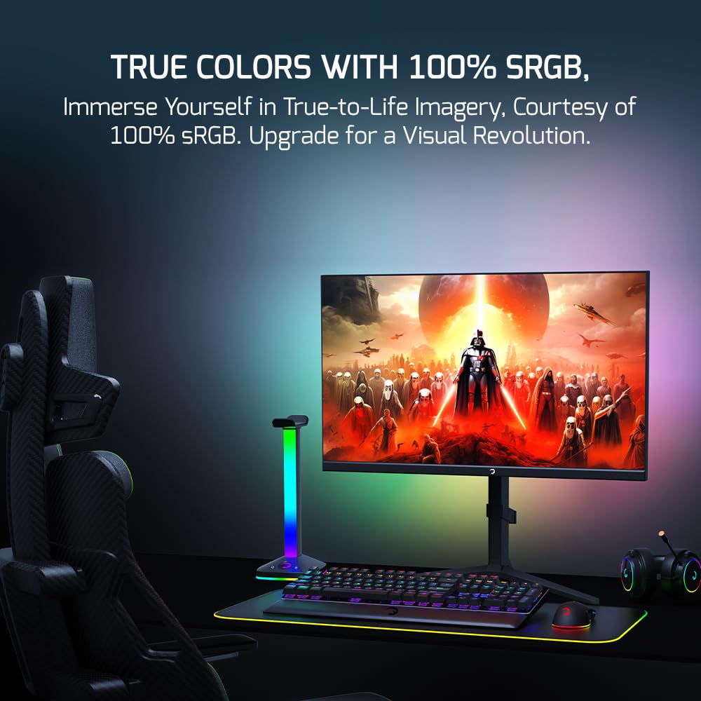 Game Power - Monitor rápido para Juegos de 27 Pulgadas, 1 ms, 360 Hz, 1080p, IPS Plano, HDR10 Altura/inclinación/Giro/pivote, Pantalla antirreflejos RGB Ajustable, HDMI/DP/USB, FreeSync, G-Sync, LED