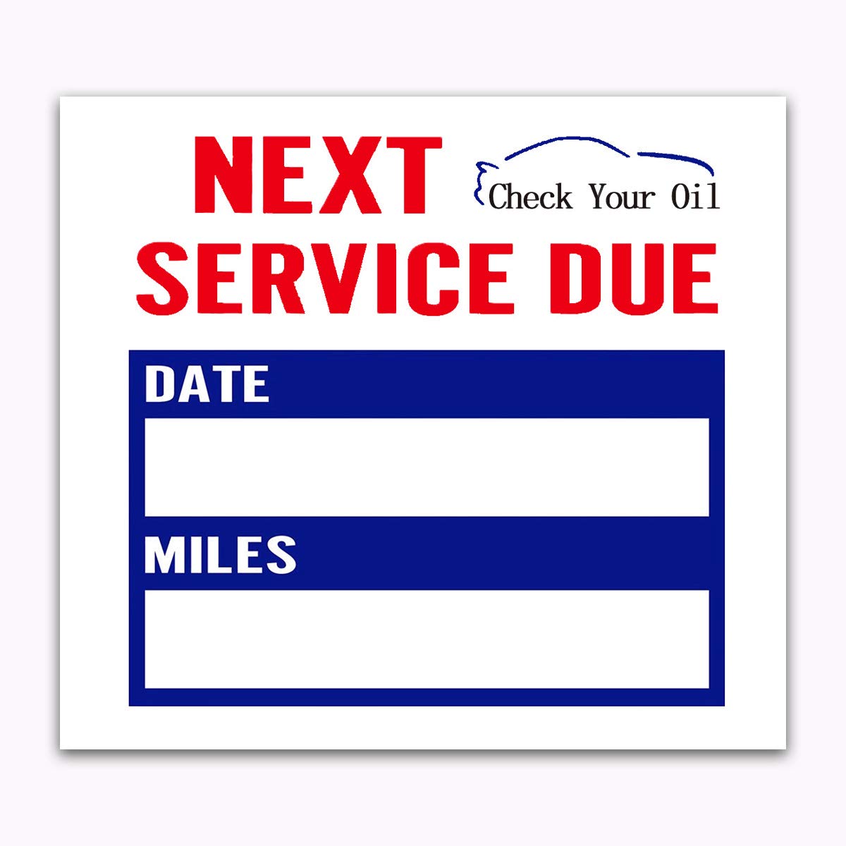 Oil Change Stickers Service Reminder Lbels, 2X1.8 Inch Adhesive Next