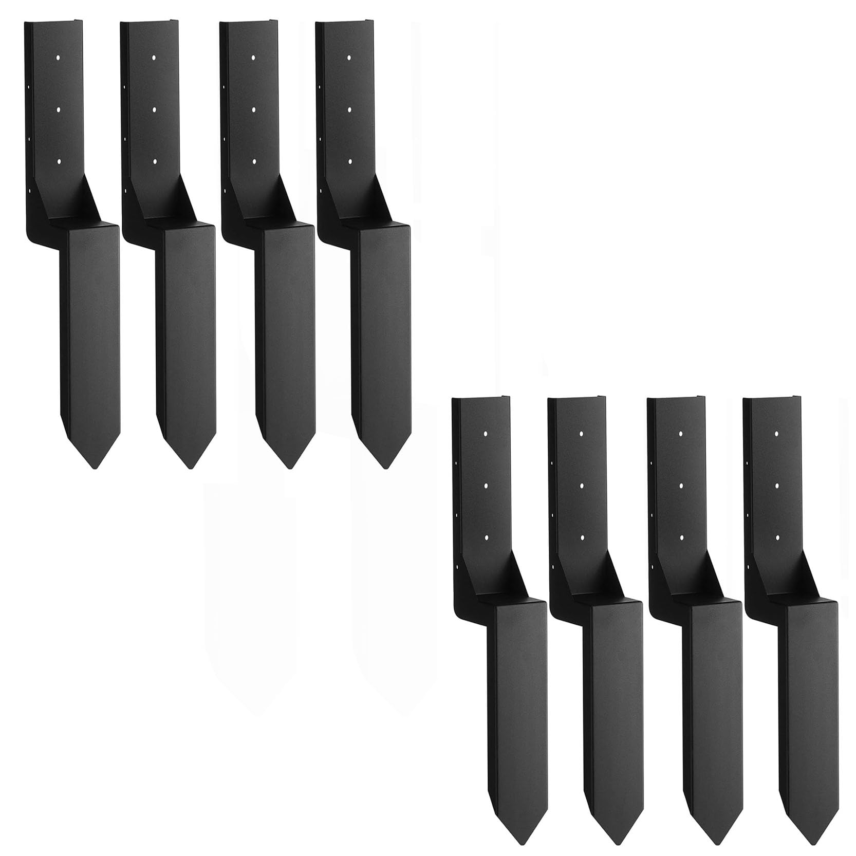LQSYBHD Fence Post Repair 61cm (24"),Heavy Duty Fence Post Repair Spike Ground Spike for Reinforcing Damaged or Broken Wooden Posts,Post Support Fence Repair Stake(Size:8pcs)