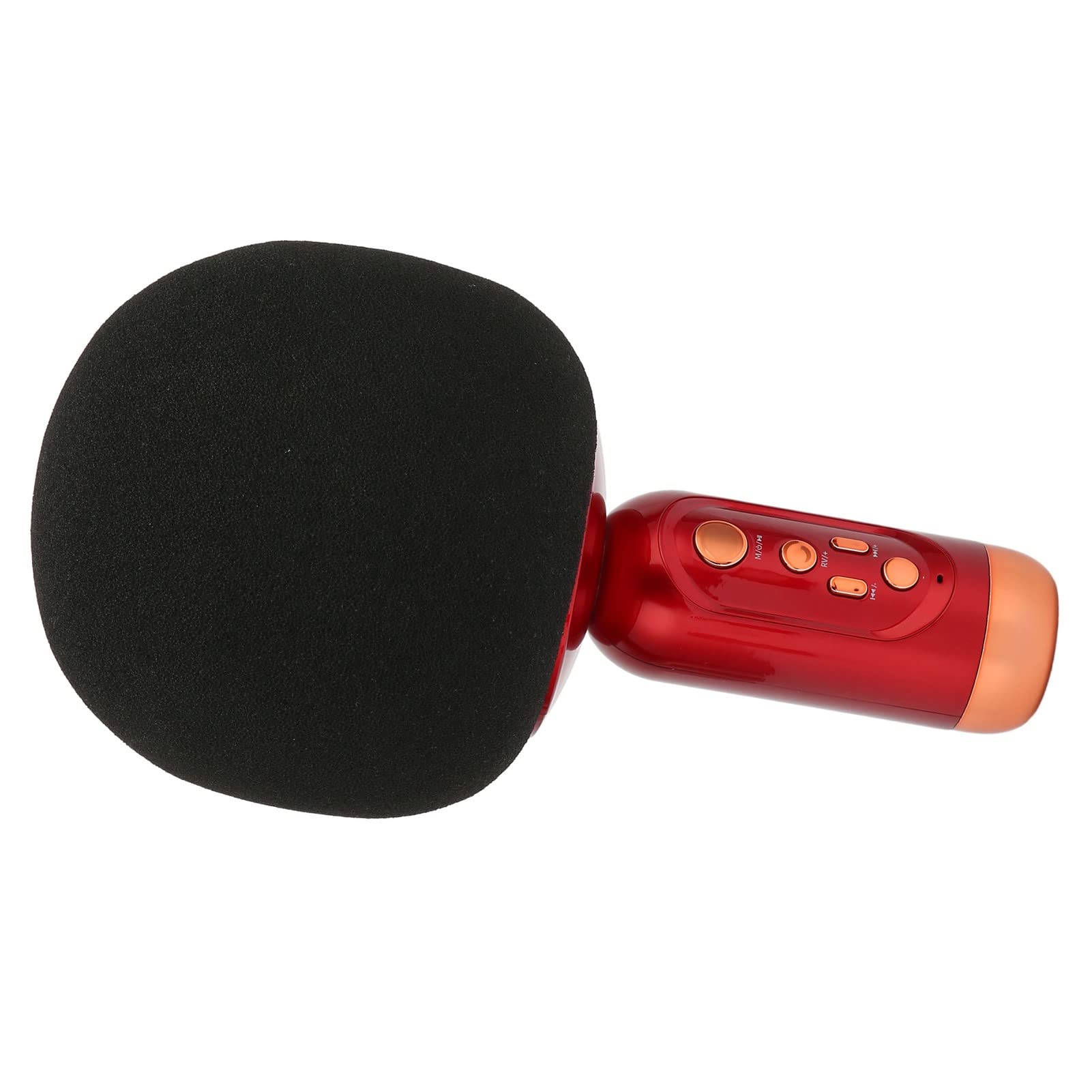 Micrófono de Karaoke Inalámbrico con Luz LED para Teléfono Móvil PC de Coche de Fiesta, Micrófono de Mano Recargable Adultos y Niños (Rojo)
