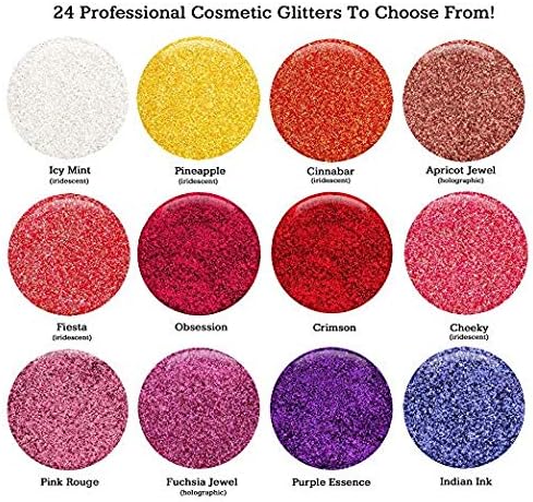 Miniatura 6 de GLITTIES - Polvo de brillantina suelto extra fino de calidad cosmética (0.006 pulgadas) seguro para la piel Perfecto para maquillaje, tatuajes