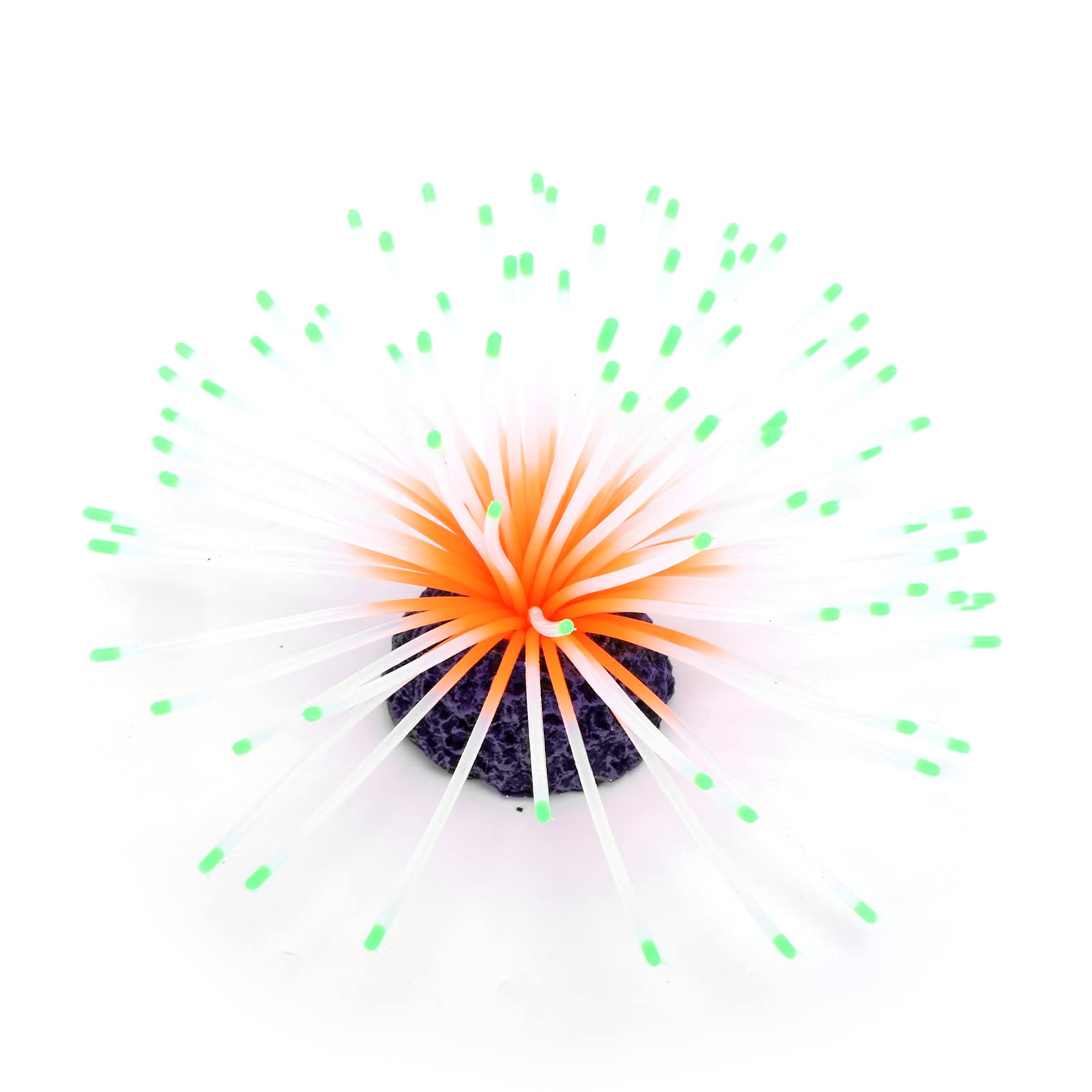 Artificial Coral Aquarium Decoration, Silicone Fake Sea Anemone Coral Underwater Fish Tank Landscaping Ornament(Green)