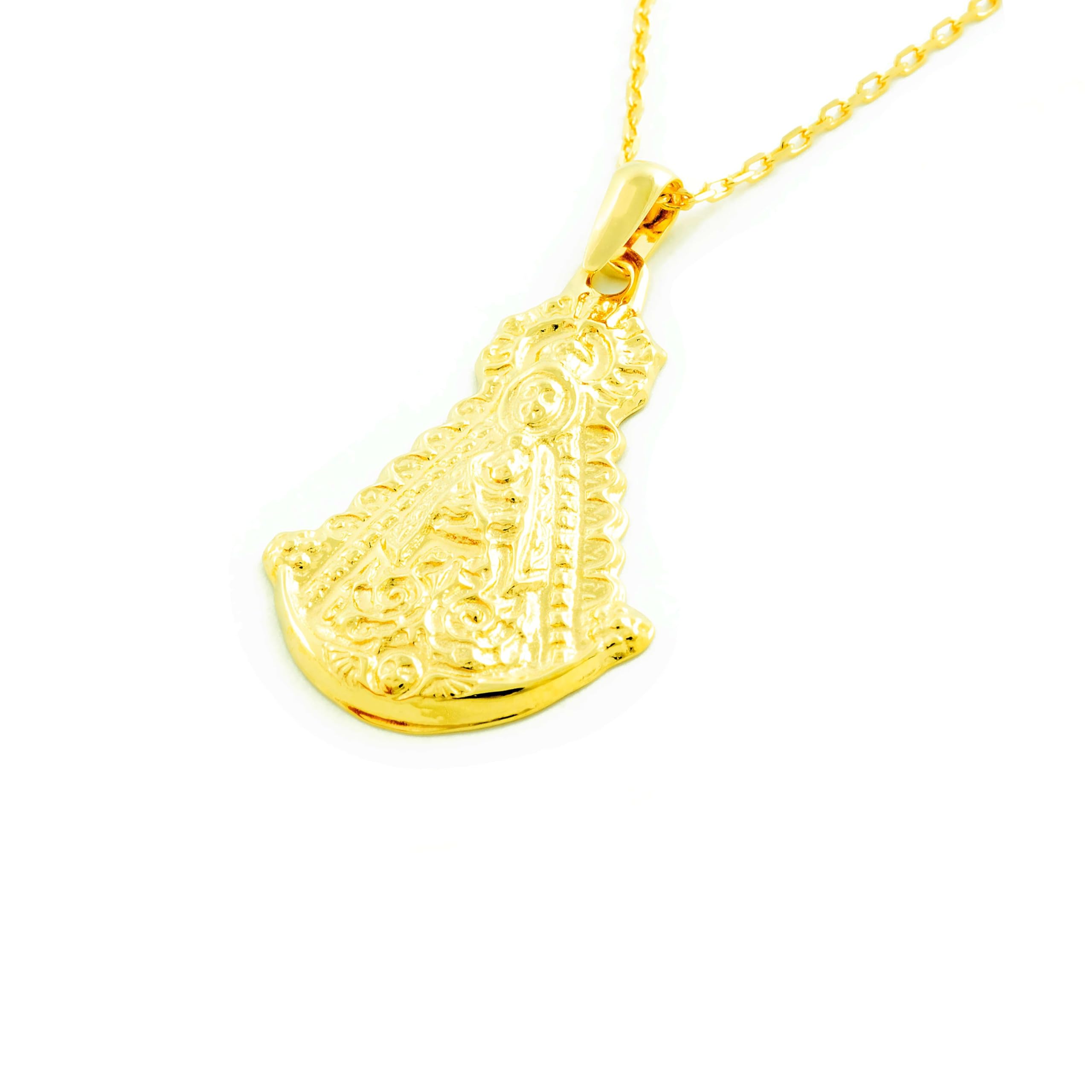 Monde Petit Medalla Oro Amarillo 18K Mediana Virgen del Rocío Brillo 24 x 16 mm - Certificado Garantía - 1550
