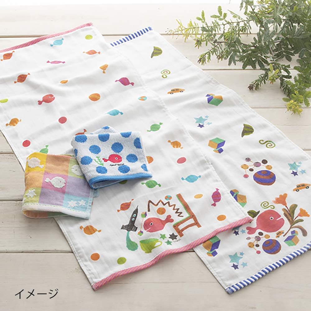 スタイレム瀧定大阪(Stylem Takisada-Osaka) 「 きんぎょがにげた 」 保育園 ハンドタオル 約25×25cm ブルー タオルハンカチ 綿100％ 洗いやすい タオル 入園準備 ギフト プレゼント 五味太郎 グッズ 出産祝い 男の子 女の子 誕生日 0歳 1歳 GM60050BL