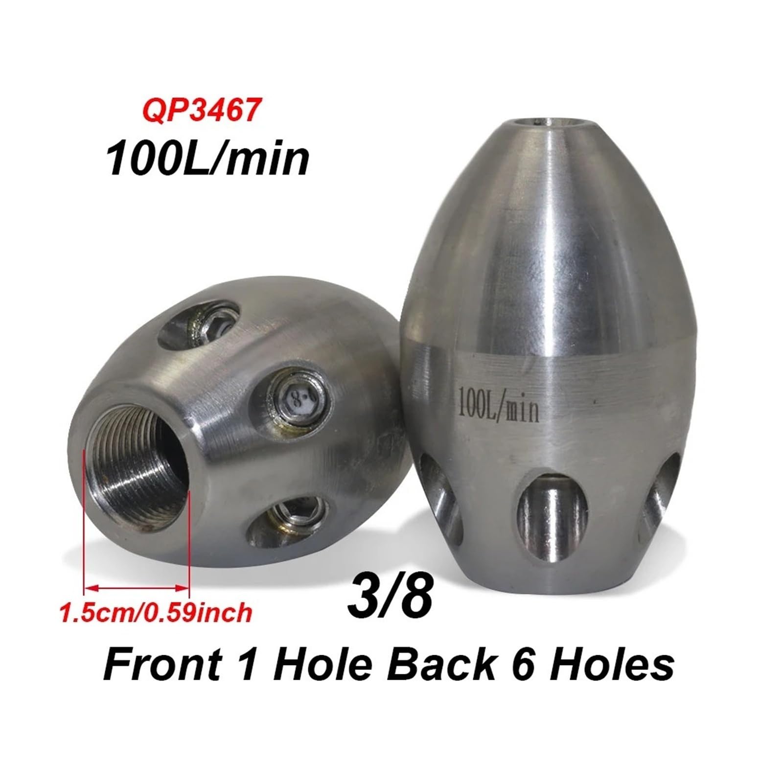 40-170L/min 3/8 Boquilla de rosca interna Limpieza de alta presión Orificio de cerámica 100-300Bar(40L)