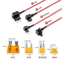 Vista 5 de Dash Cam Hardwire Kit, Mini/Micro USB Hard Wire Kit for Dashcam, 12V-24V to 5V Car Dash Camera Charger Power Cord, ATO/ATC(ACS)/ACN Mini/ACZ Micro2