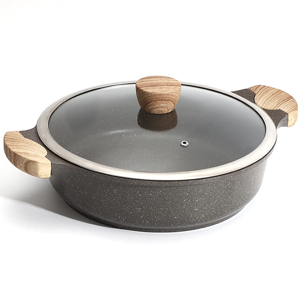 Pentola A Pressione in Stile S Yuanyang Guo, Fornello Elettromagnetico, Fornello A Gas, Padelle Antiaderenti Universali, Calde Come Sempre(Pentola per Zuppa Onecolor-28Cm con Coperchio)
