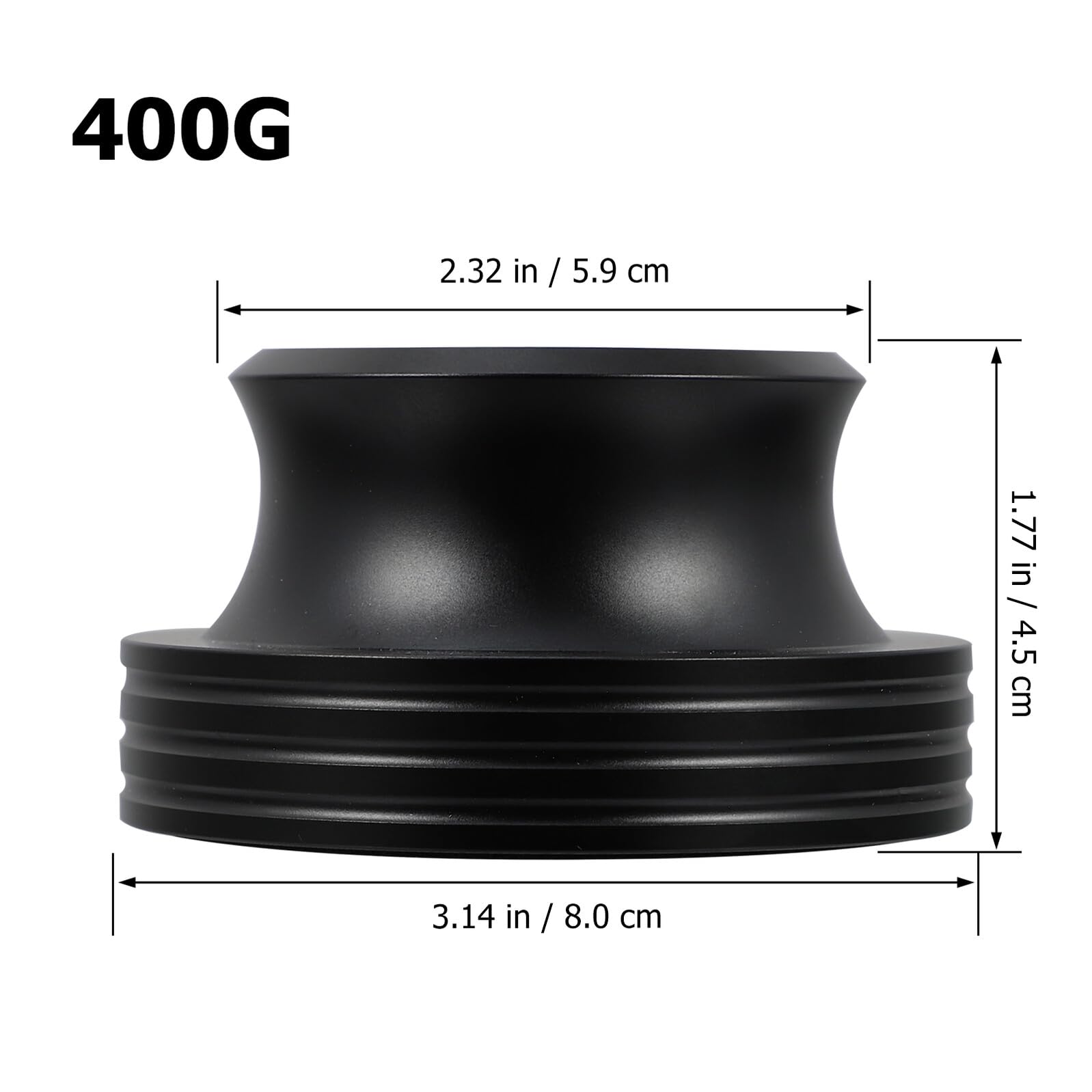 Estabilizador y Mantiene Velocidad Estable Negro Mejora la Calidad de Sonido de Discos Duradero de Aluminio de 400g para Tocadiscos