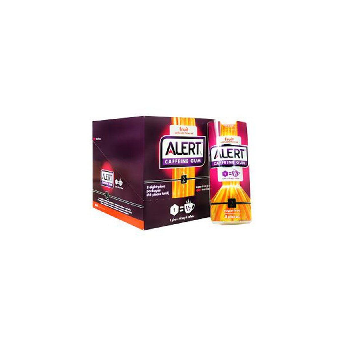 Product Of Alert , Alert Energy Caffeine Gum Fruit 8/8S , Count 8 - / Grab Varieties & Flavors