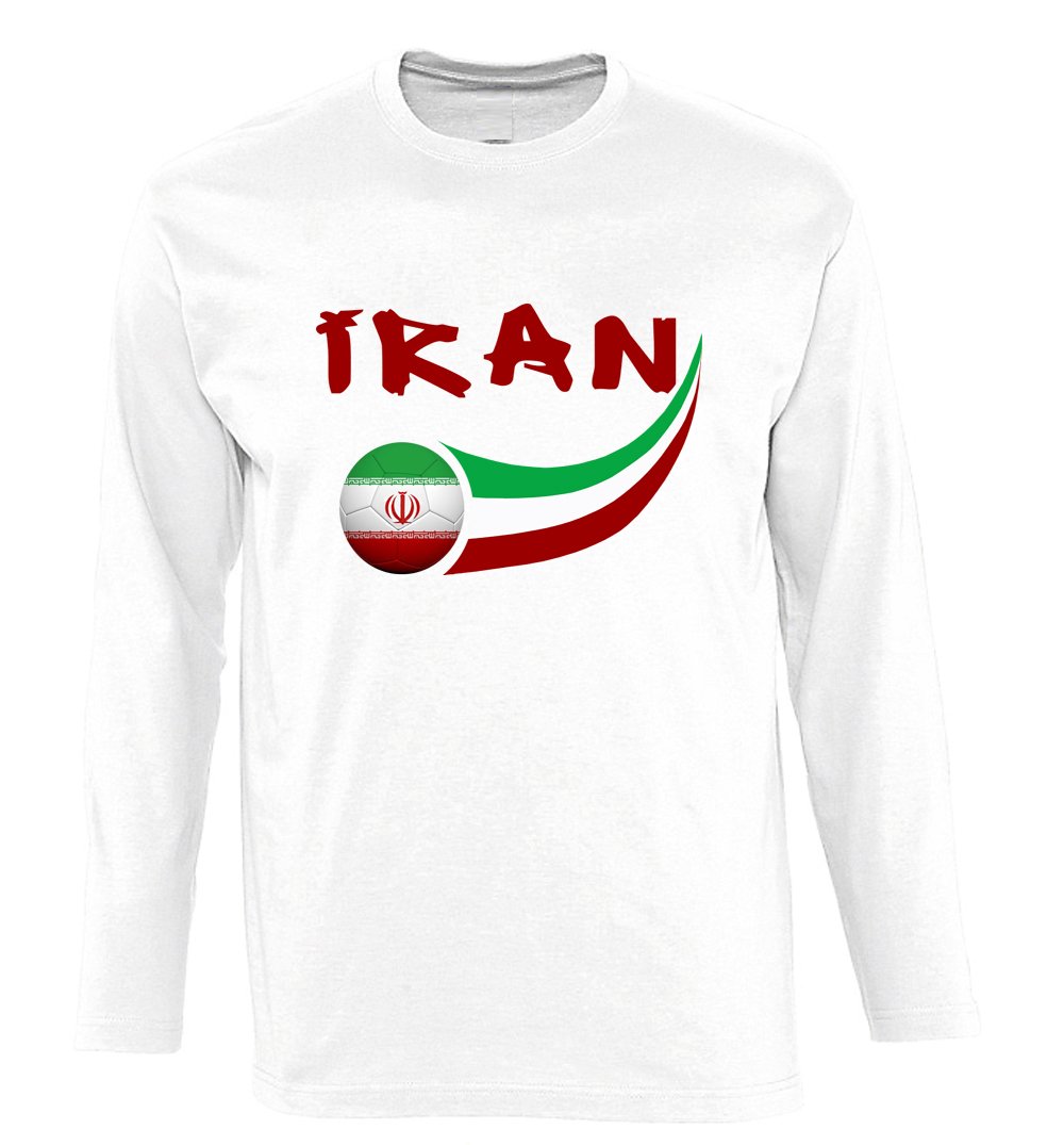 Supportershop Men Iran Long Sleeve T-shirt - White, Small