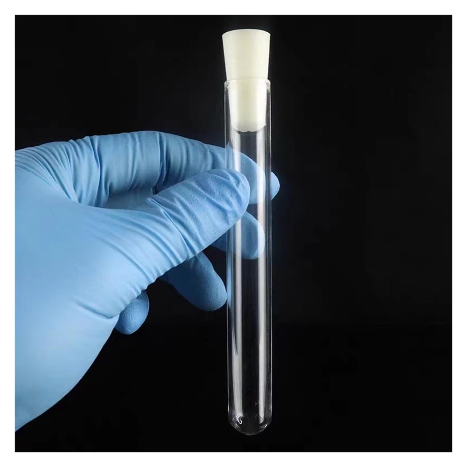 Confezione da 50 provette in vetro da 12 x 75 mm con tappo in gel di silice, per laboratorio, vetreria, laboratorio, provette in vetro con tappo