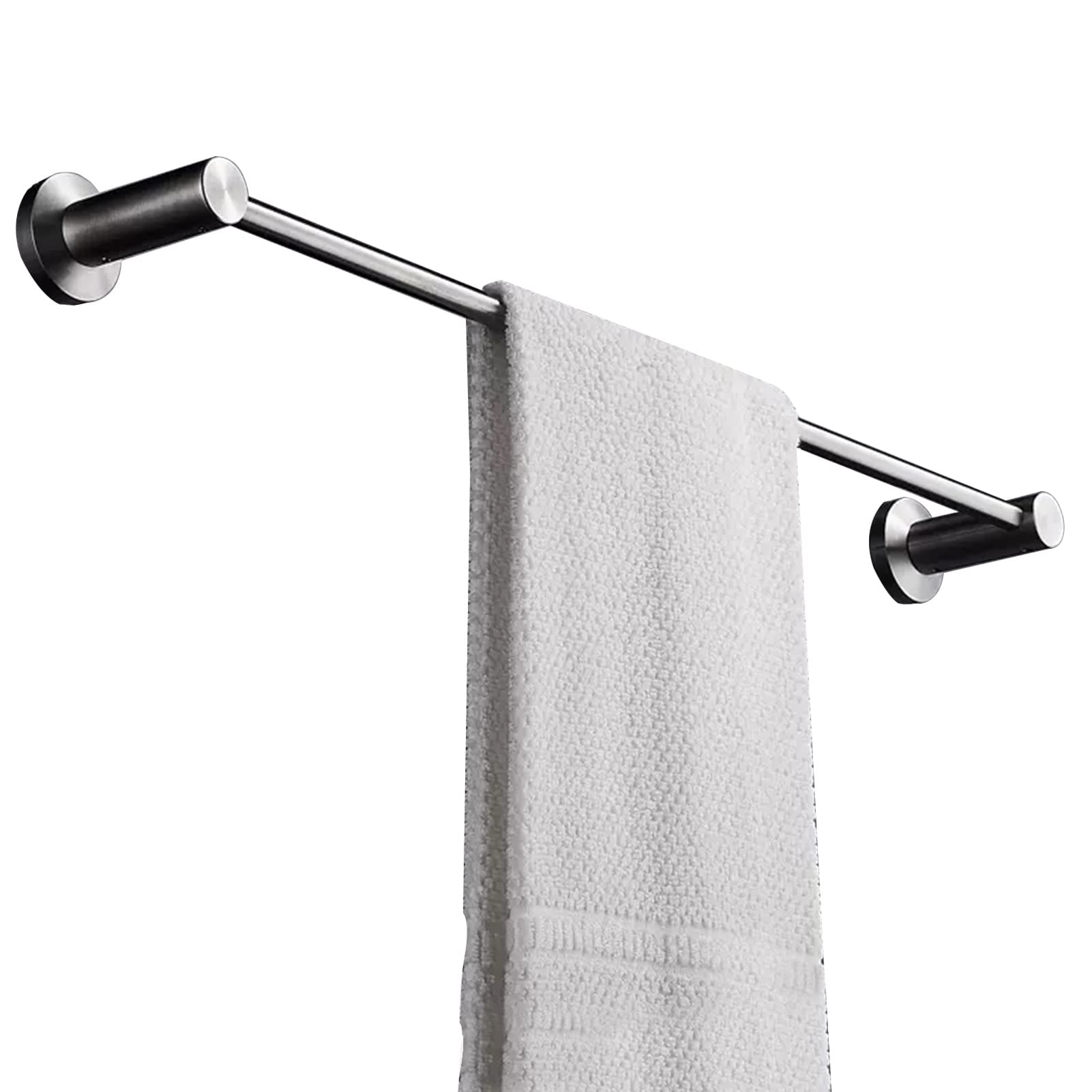 Portasciugamani in acciaio inox da 40 cm, finitura spazzolata, montaggio a parete, per bagno e cucina, design rotondo con hardware durevole per l'organizzazione della casa