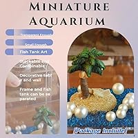 Vista 2 de Pequeño tanque de peces Betta, kit apilable de mini tanque de acuario con decoración de perlas de grava de acuario, pecera de 3/5 galones, tanque
