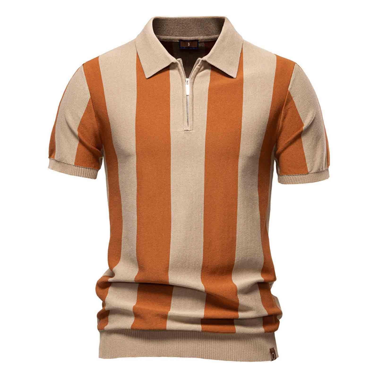 Herren Polo Hemden Casual golfhemden Männer Sporthemd Kurzarm Trainingshemd Gestreift Freizeithemd Kurzarmhemd Sommer Herrenhemd Lässig Tshirts Mode Wandershirts für Outdoor