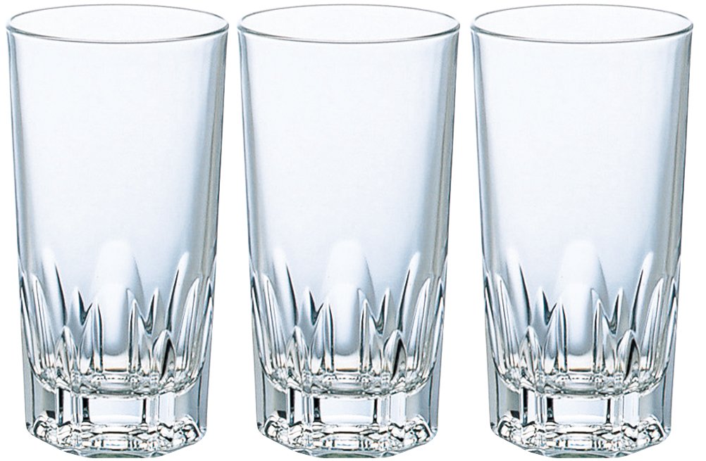 Aderia Alstar 360 12.2 fl oz (360 ml), Set of 3, Clear, Made in Japan 374, Durable, Break-resistant, Commercial Use, Household Glass, Highball, Sour, Craft, Beer Cup, Stylish, Glass, Cut, Iced Coffee 