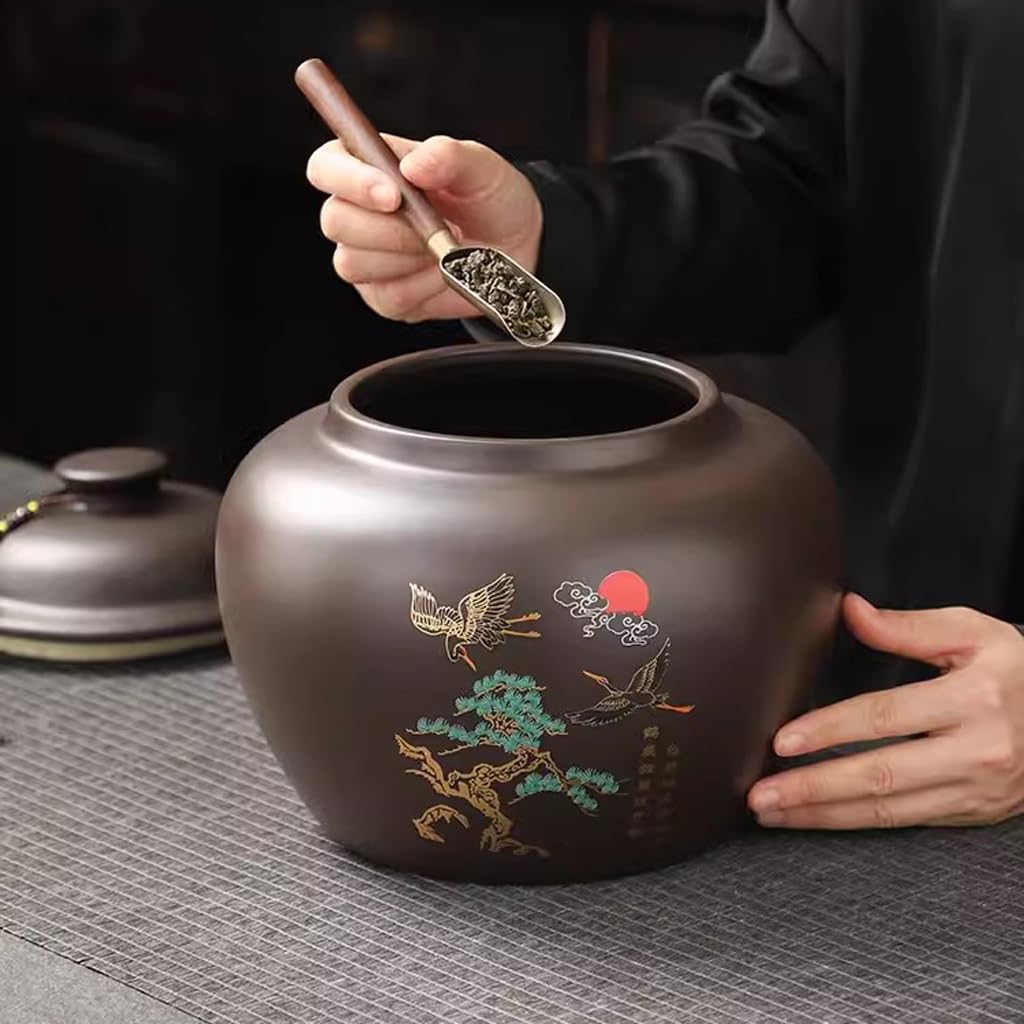 Organizator torebki herbata puszka duży fioletowy piasek cyny uszczelnione puszki do przechowywania białej herbaty Pu'er ceramiczne Retro uszczelnione cyny organizator herbaty pojemnik do