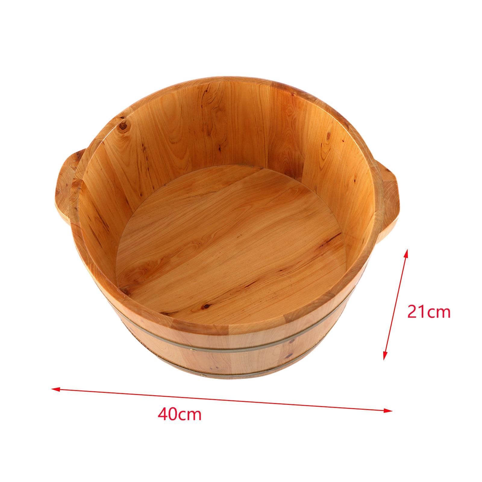 Fußbadewanne Holz Fußbad-Bucket Massagebecken Spa-pediküre Entspannungsfunktion Praktische Handhabung für Sauna Badezimmer Outdoor Zuhause