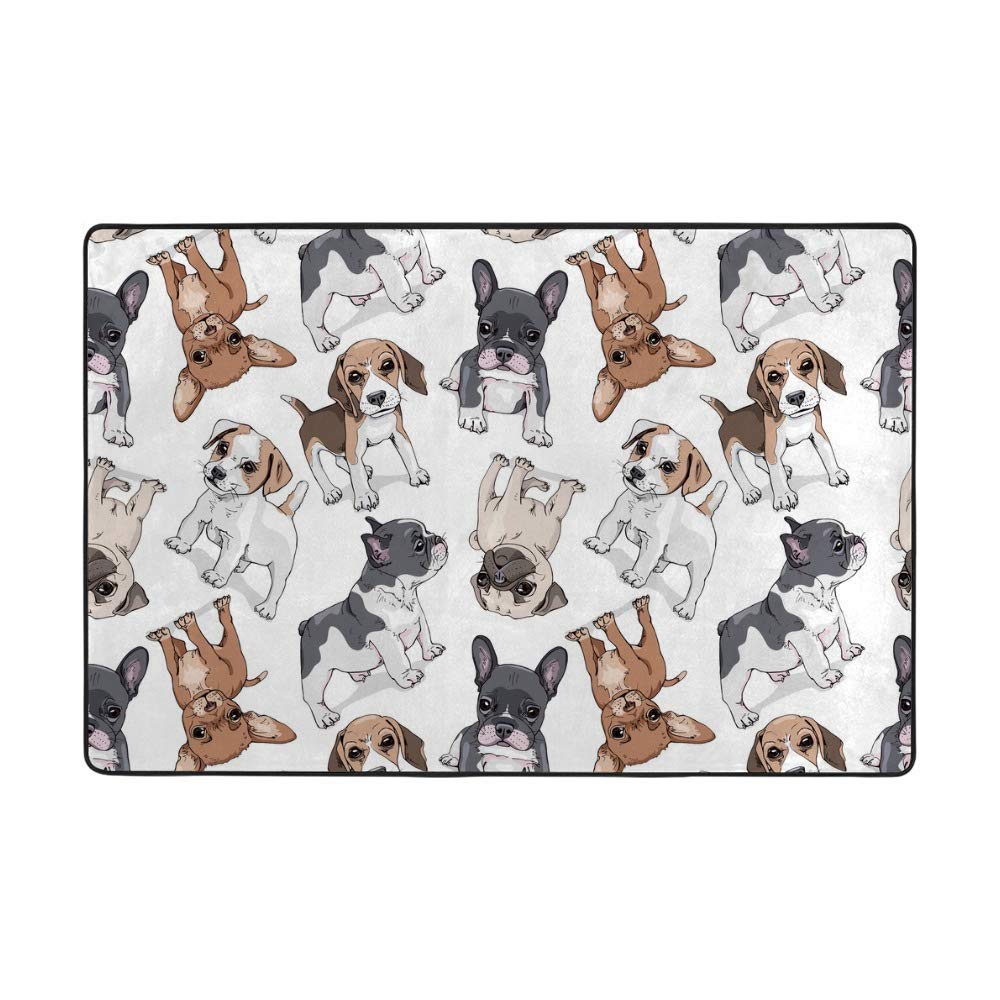 Tapis de sol super doux velours corail épais blanc décoration maison tapis motifs chiots