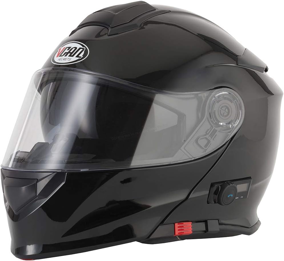 V271 BLINC Motorbike Motorcycle Bluetooth Helmets VCAN Modular Flip Up Bluetooth Touring Helmets All (BLACK, M)