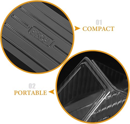 Miniatura 4 de Cabilock Caja de embalaje triangular para sándwich, 6 x 3.3 x 3.1 pulgadas, contenedor de plástico para almacenamiento de alimentos con tapa