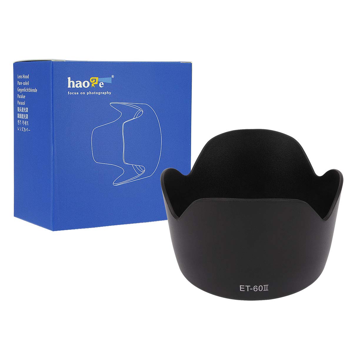 HaogeBayonet Petal Flower Lens Hood Compatible with Canon EF 75-300mm f/4-5.6, II, II USM, III, III USM and Canon EF 90-300mm f/4.5-5.6 and Canon EF-S 55-250mm f/4-5.6 is Lens Replaces Canon ET-60