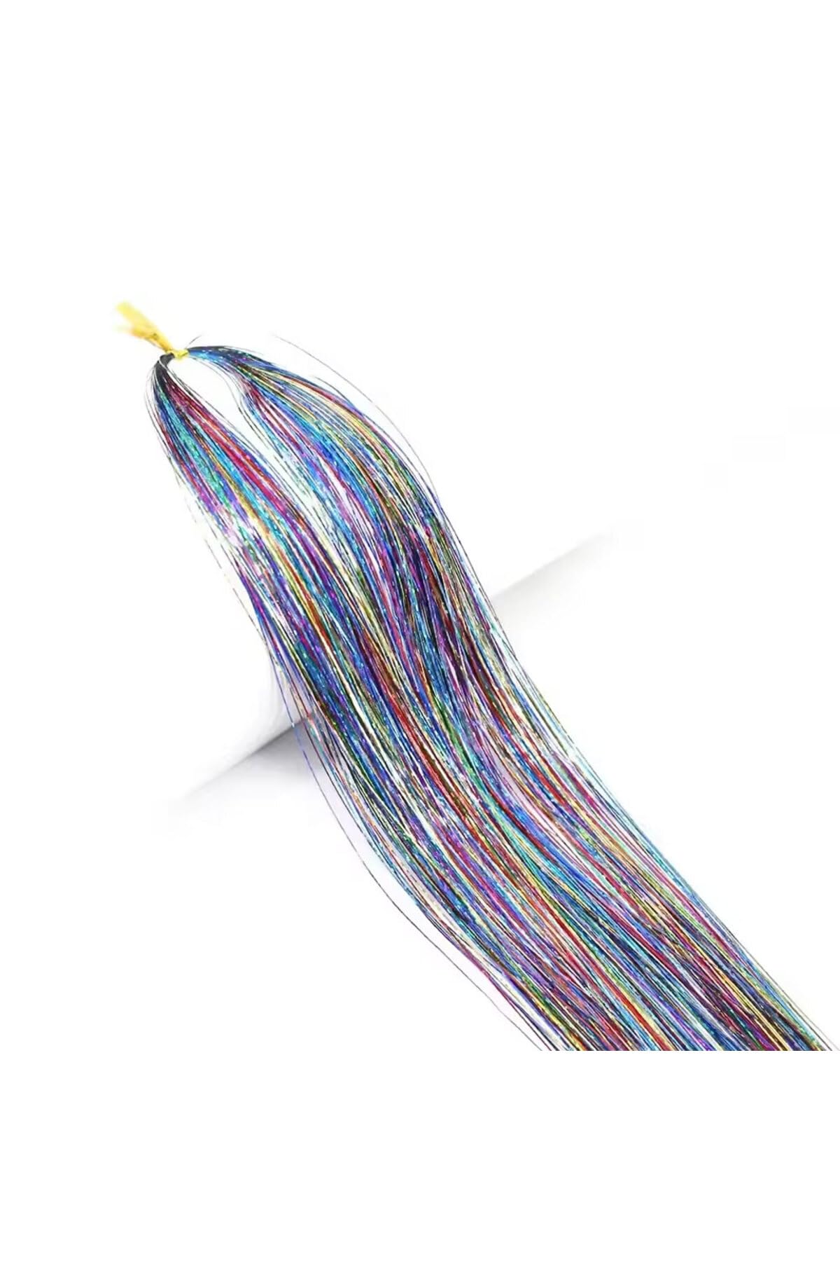 Hb Tasarım Hair Tinsel - Saç Simi - Simli Karışık Renkli - (Katlanmiş) 60 Cm - Tek Tutam