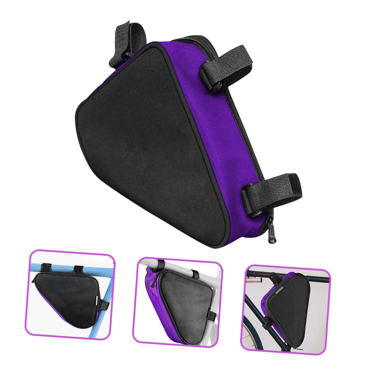 ibasenice 3 Pièces Sacoche de Cadre de Vélo Étanche de Rangement Multifonction pour Poche pour Hommes Installation Facile Sécurisée pour Plein Air Profond