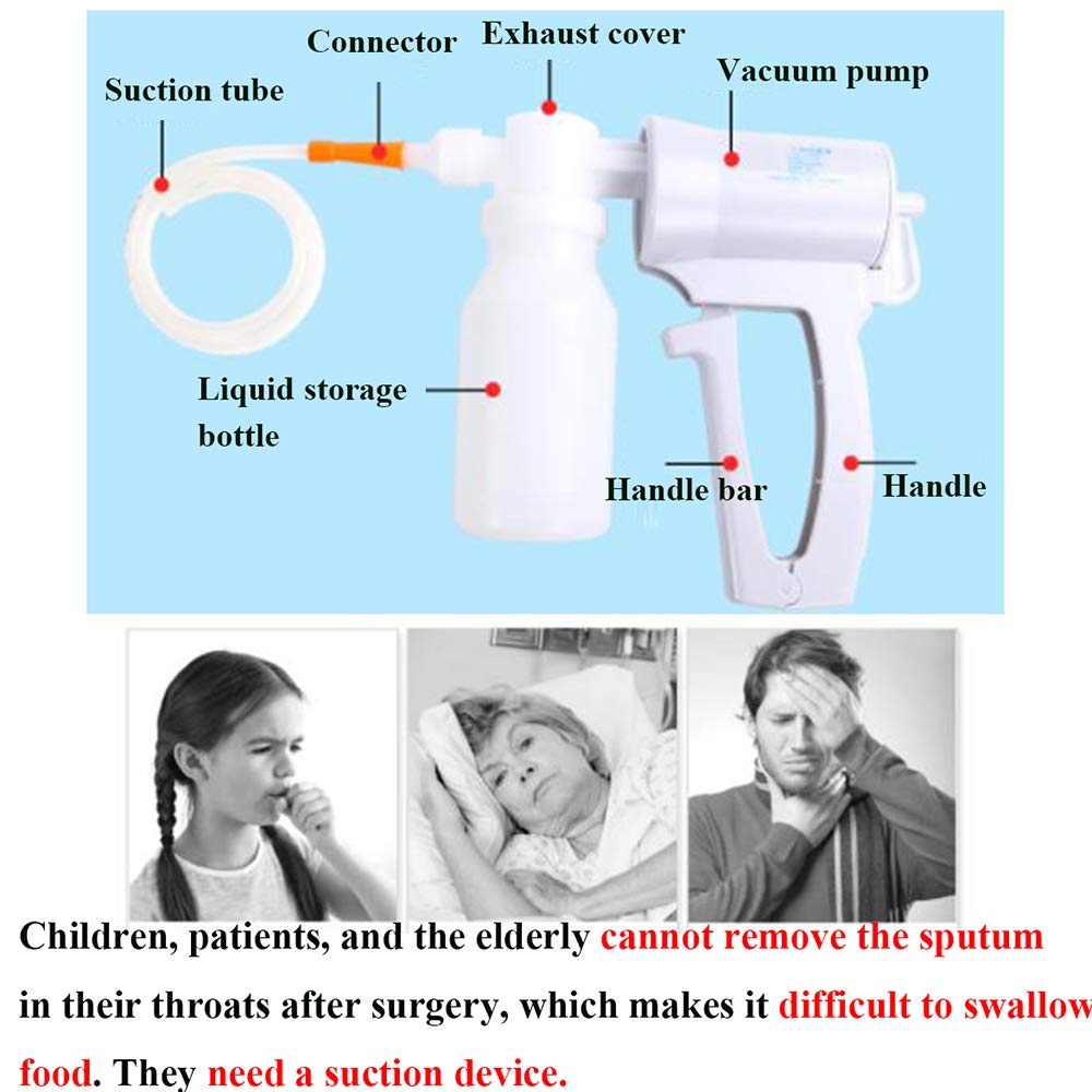 Buy ASZX Manual Suction Pump with 2 Soft Catheters,Portable Phlegm Mucus Secretion Machine