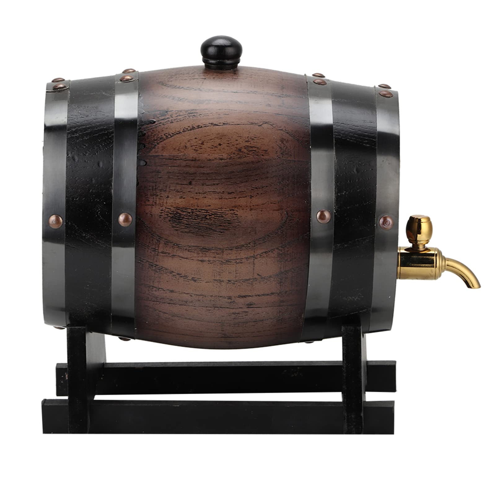 Tonneau à Vin Rouge en Chêne Noir rayé Vintage 3 L, Accessoires pour le Vin Vintage avec Robinet, Tonneau à Vin, Récipient à Brandy, Seau à Vin, Tonneau à Vin en Bois pour Whisky