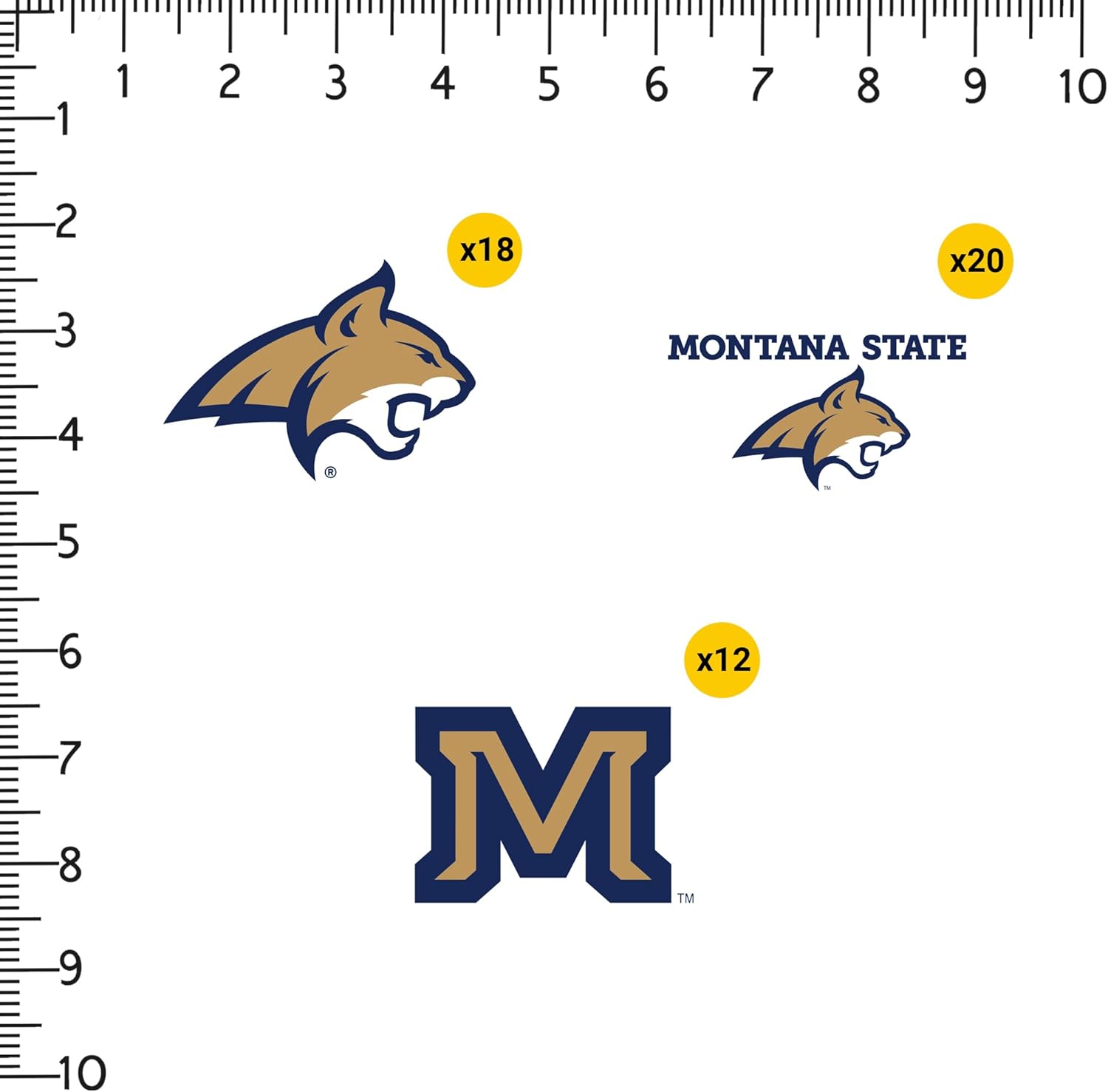 Montana State University Secondary Logo 50ct Vinyl Large Deluxe Stickers Variety Pack - Laptop, Water Bottle, Scrapbooking, Tablet, Skateboard, Indoor/Outdoor - Image 2