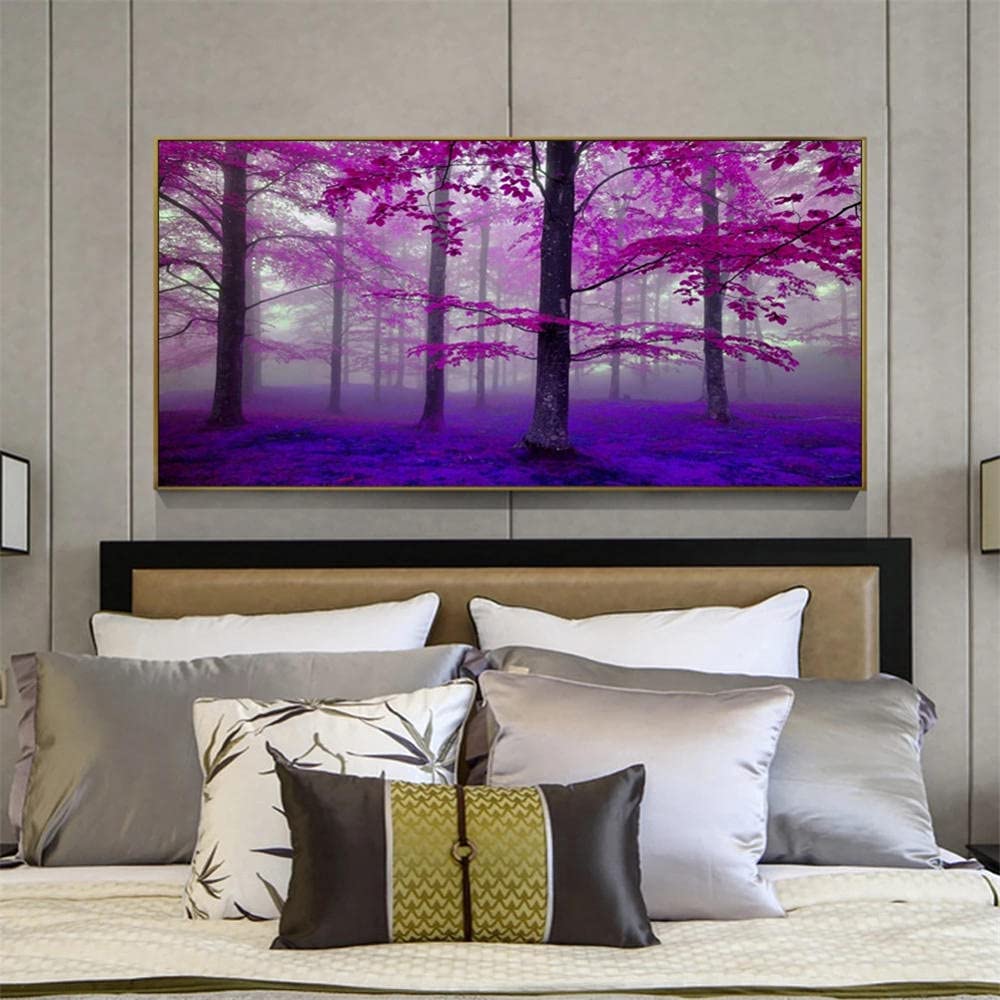 Peinture diamant arbre violet DIY 5D et point de croix kits mosaique