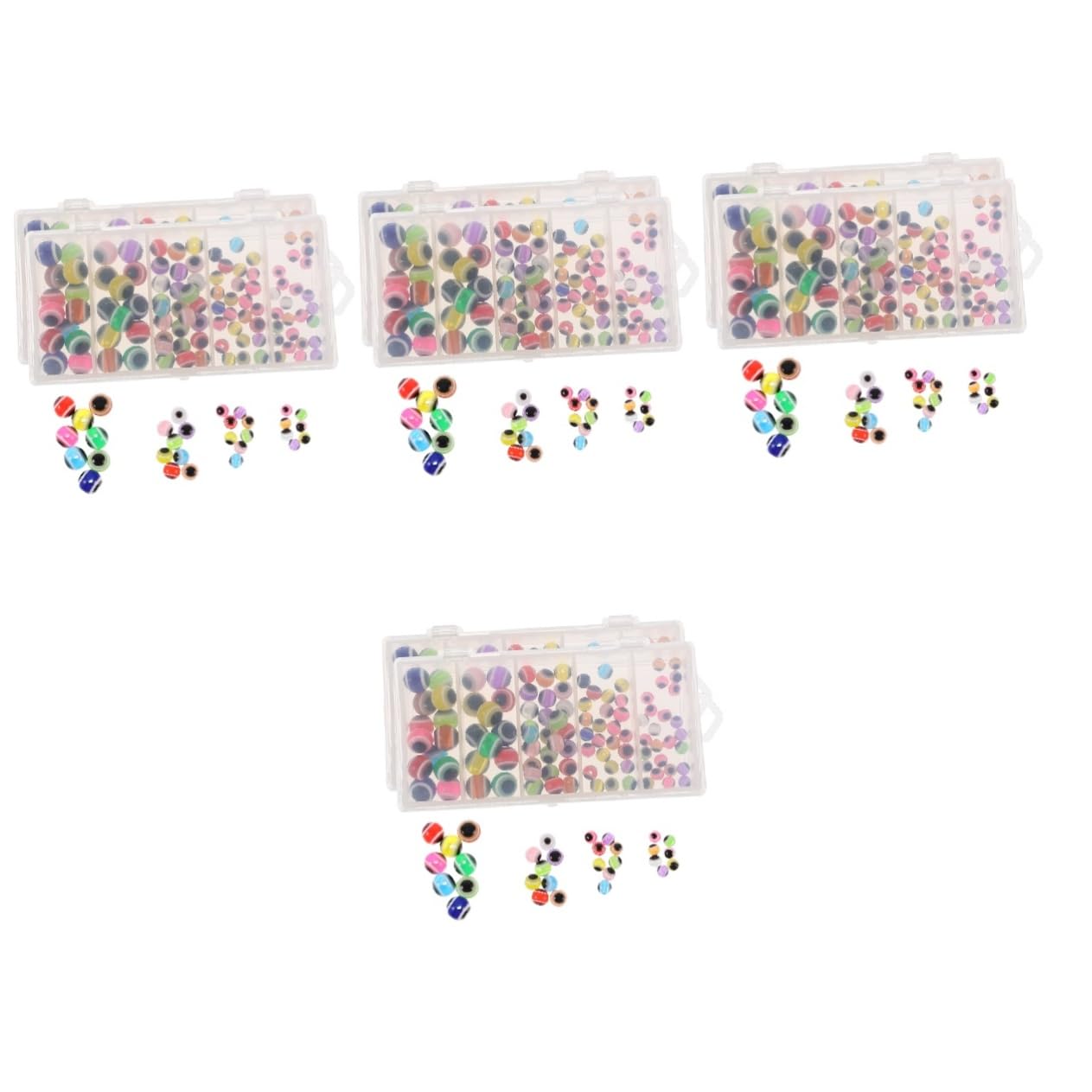 Tofficu 4 Ensembles Lot De 4 Bracelets Colliers Boucles d'oreilles Perles De Bijoux Kits De Perles pour Fabrication De Bijoux Multi-Usages pour Bracelets 100 pièces * 4