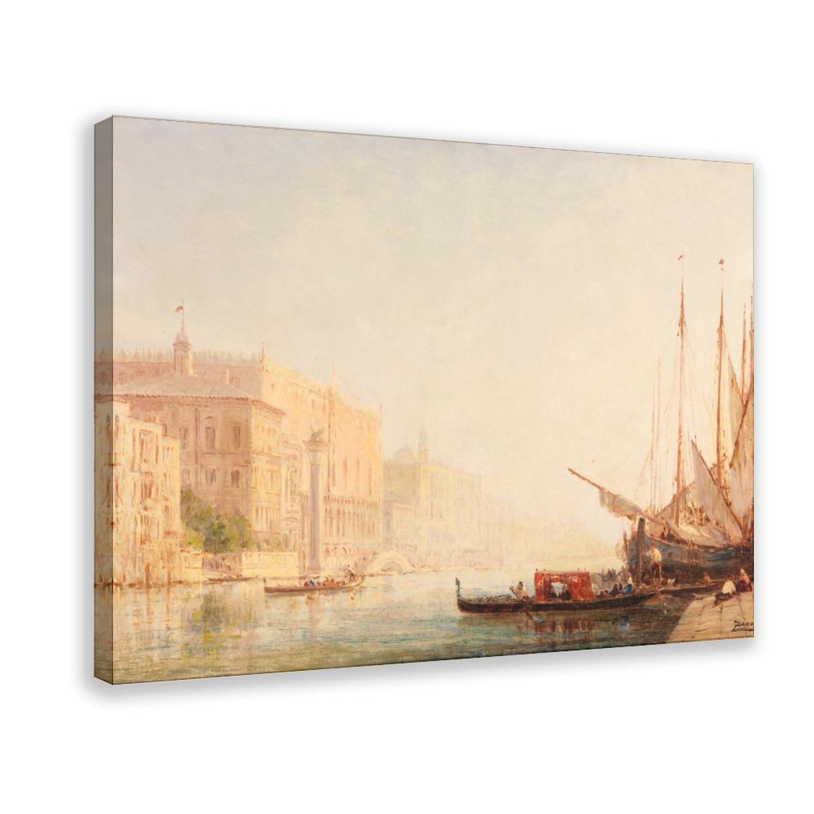 Venice; A Canal Scene (c. 1846-1911) Canvas Poster for Office Decor Gift