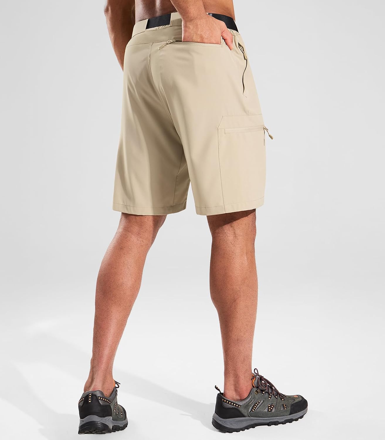 Haimont Men's 9" Hiking Cargo Shorts Quick Dry Lightweight Stretch with 5 Zipper Pockets Water Resistant Outdoor Work Fishing
