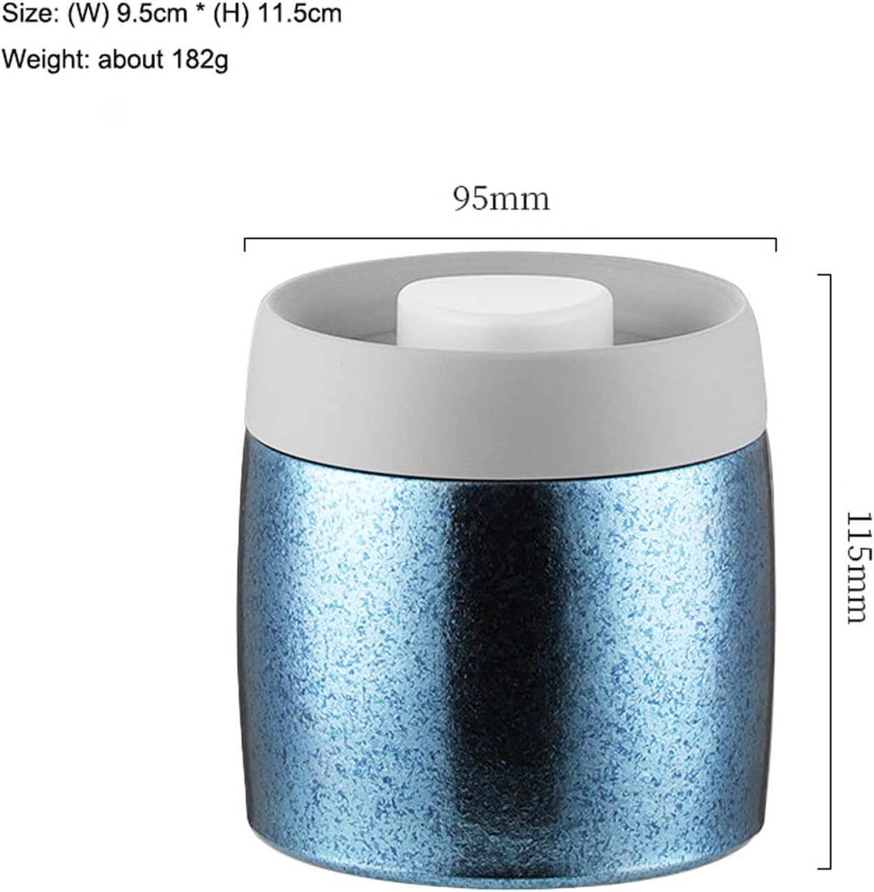 Titanium Vacuum Sealing Canister 680ml Airtight Storage Container for Coffee Tea Caddy, One-Touch Vacuum Tech, Non-Slip Silicone Base for Camping, Kitchen & Travel RT050T (Blue)