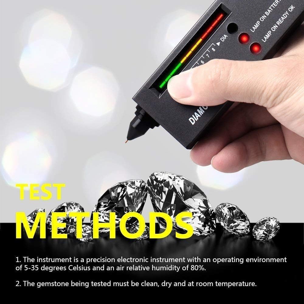 Diamond Tester Pen, High Accuracy Jewelry Diamond Tester＋200g/0.01g Mini Jewelry Scale＋60X Mini LED Magnifying, Professional Diamond Selector for Novice and Expert, Thermal Conductivity Meter