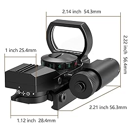 Feyachi RSL-18 Reflex Sight - 4 Reticle Red & Green Dot Sight Optics with Integrated Red La-ser Sight Less Than 5mW Output