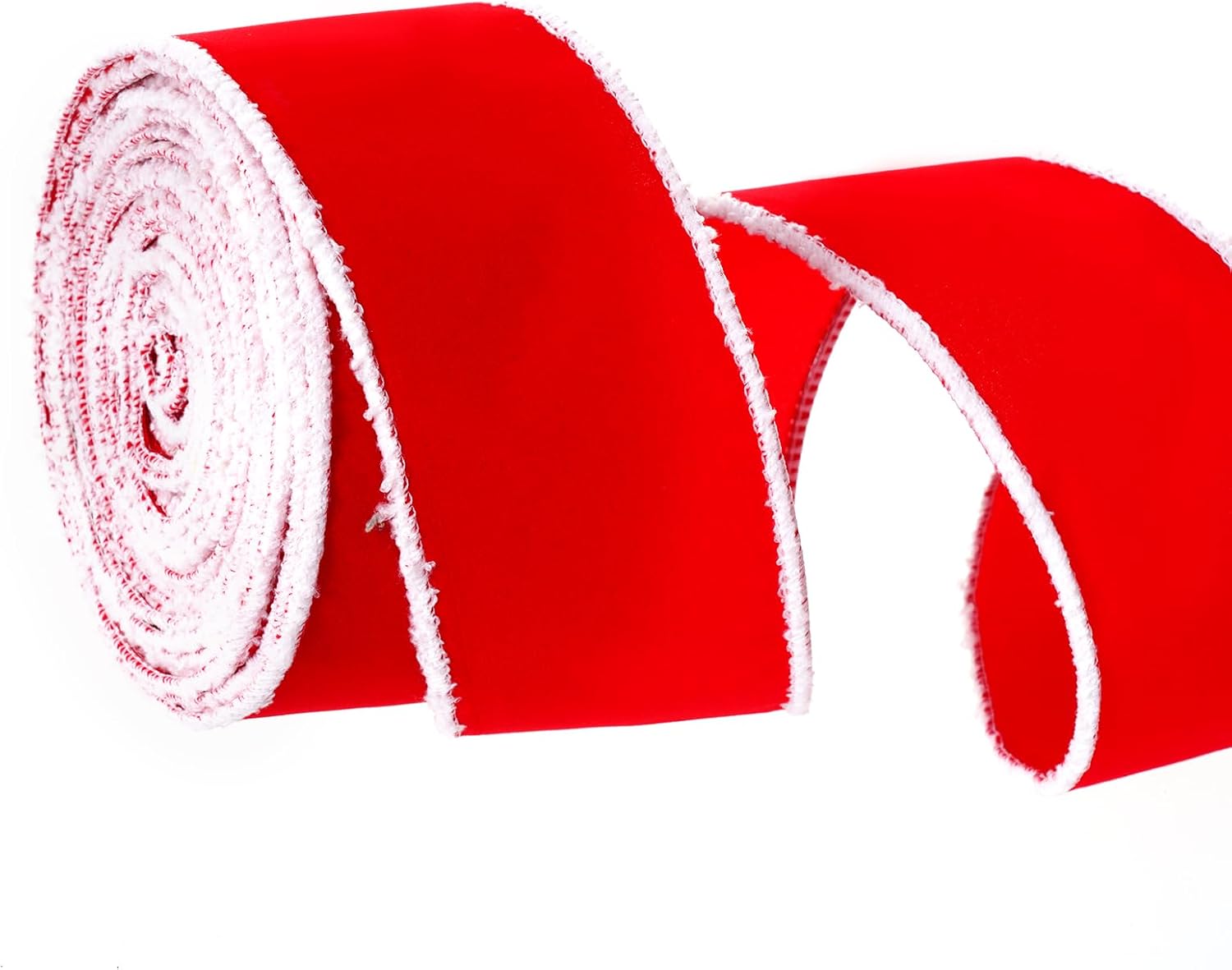 Amazon.com: Baotongle 10 Yards Wired Velvet Ribbon with White Snow ...