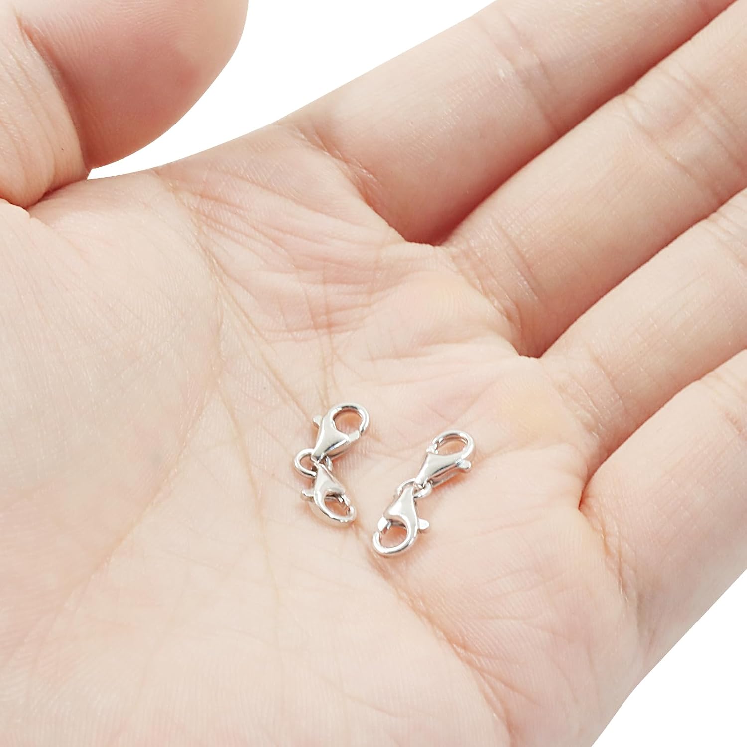 Silver Sterling Silver Double Lobster Clasp Necklace Extender