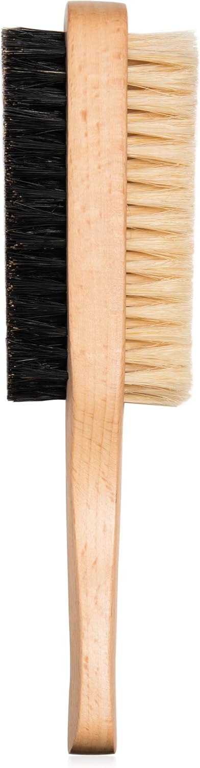 GranNaturals 両面イノシシ毛ヘアブラシ - ソフトハードフィニッシュ&amp;スムージングヘアブラシでスタイルに戻り、ポ