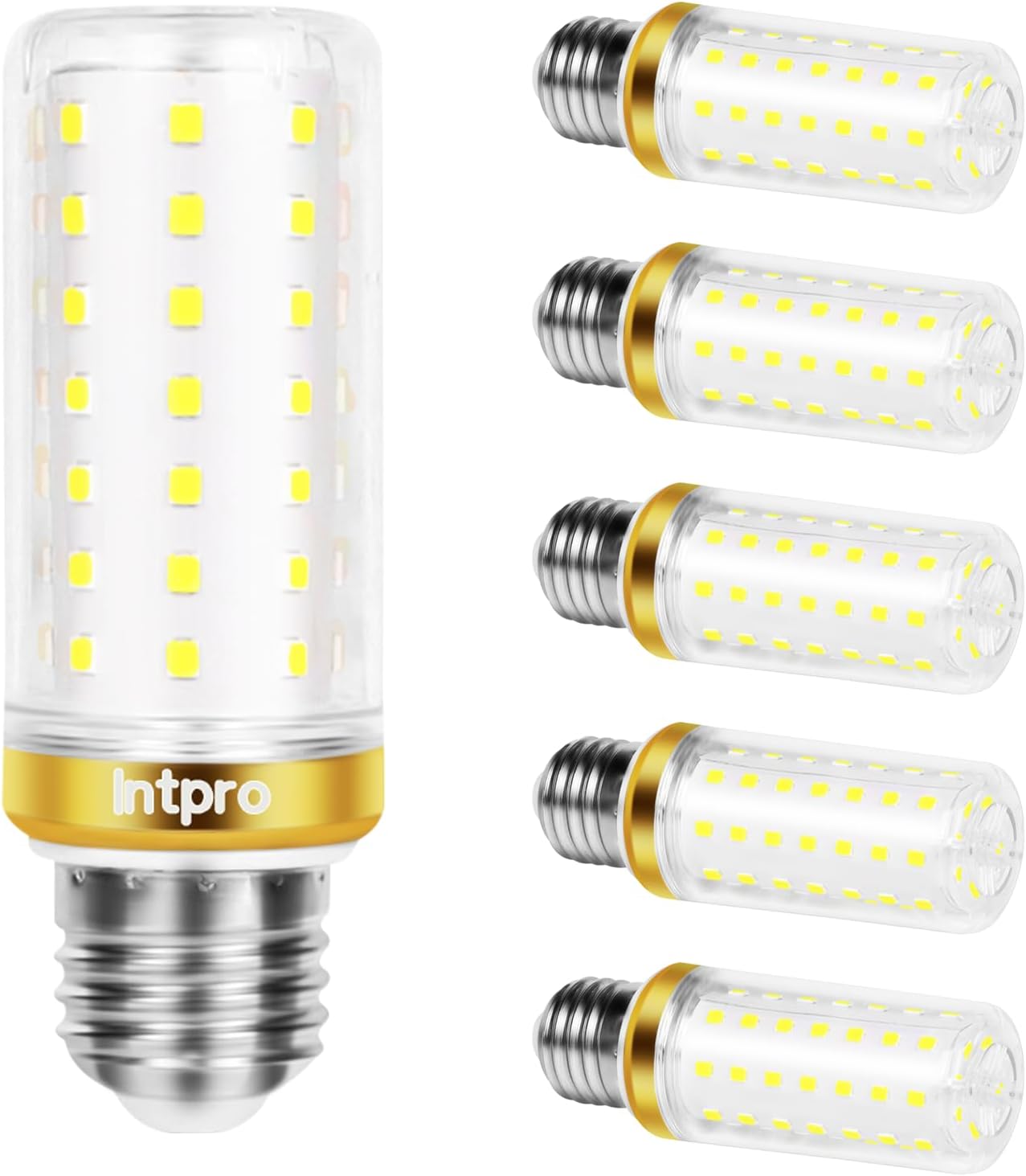 Intpro 6Pack LED Corn Light Bulb 150W Equivalent 2000 Lumen 6500K Cool Daylight White 20W E26/E27 Base Non-dimmable Ceiling Fan Corn Lighting for Home Garage Warehouse Indoor LED Cob Bulbs