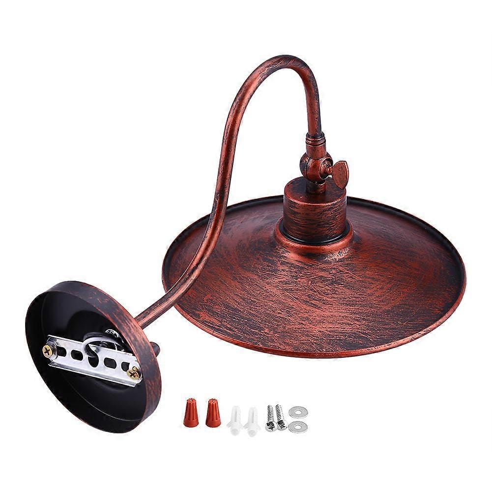 JOYHAPPST E27 Vintage Industrial Wall Light Holder Restaurant Bar Home Decoration Lampshade Rusty Red