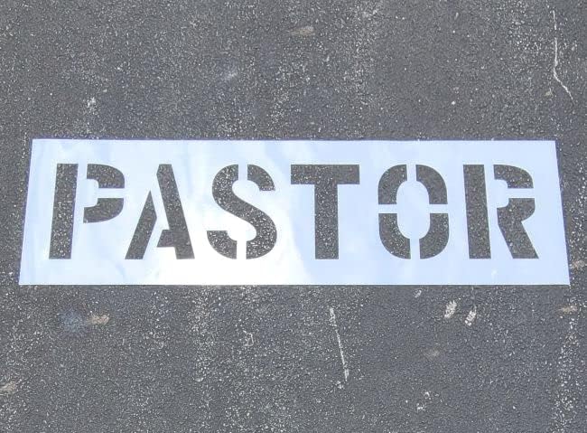 12" Pastor Stencil - Actual 12 Inch Letters - Parking Lot Stencil (1/16") (.060") American Striping Co.